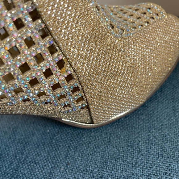 Valenti Franco Sassy 1 Peep Toe Glitter High Heels size 10 - Picture 3 of 11